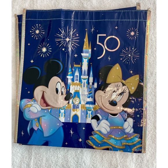 Huge Lot Walt Disney World 50th Anniversary Reusable Bag WDW Gift Tote RARE - Picture 3 of 12